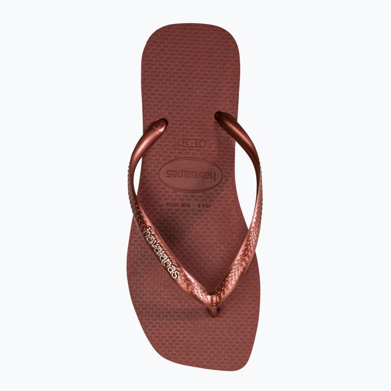 Infradito Havaianas Square Logo Metallic mogano da donna 5