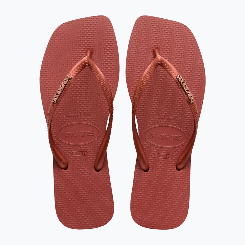 Infradito Havaianas Square Logo Metallic mogano da donna 10