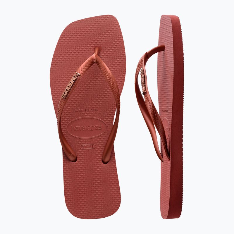 Infradito Havaianas Square Logo Metallic mogano da donna 11