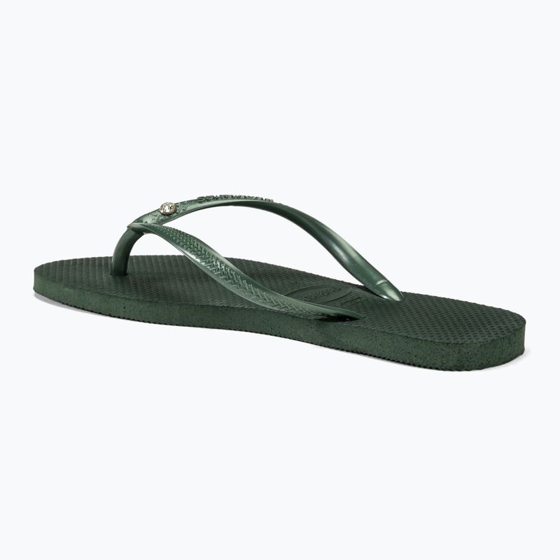 Infradito Havaianas Slim Crystal Sw II da donna verde oliva 3