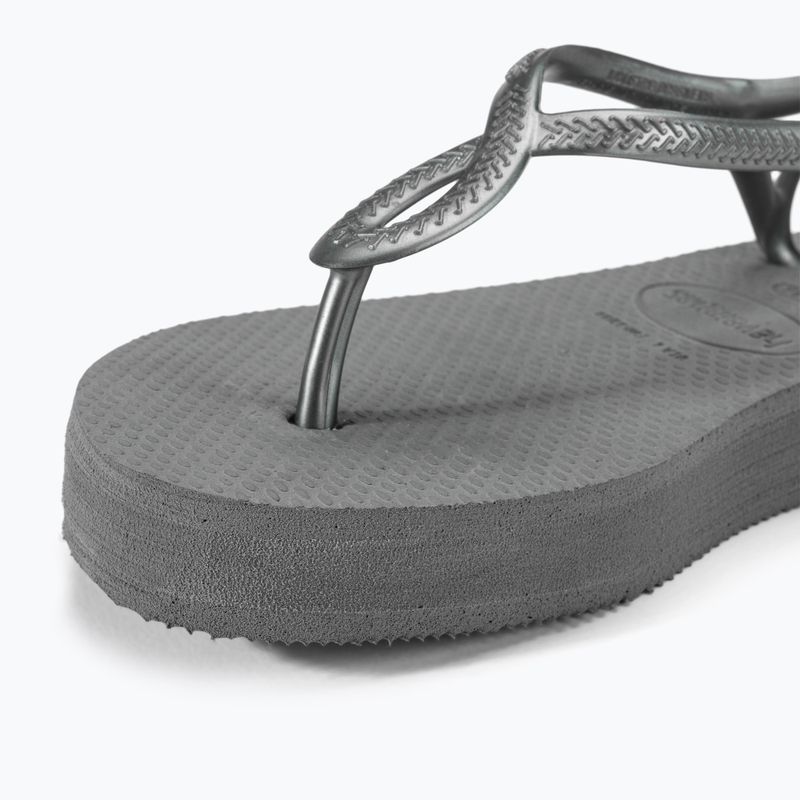 Sandali Havaianas Luna Flatform grigio acciaio da donna 7