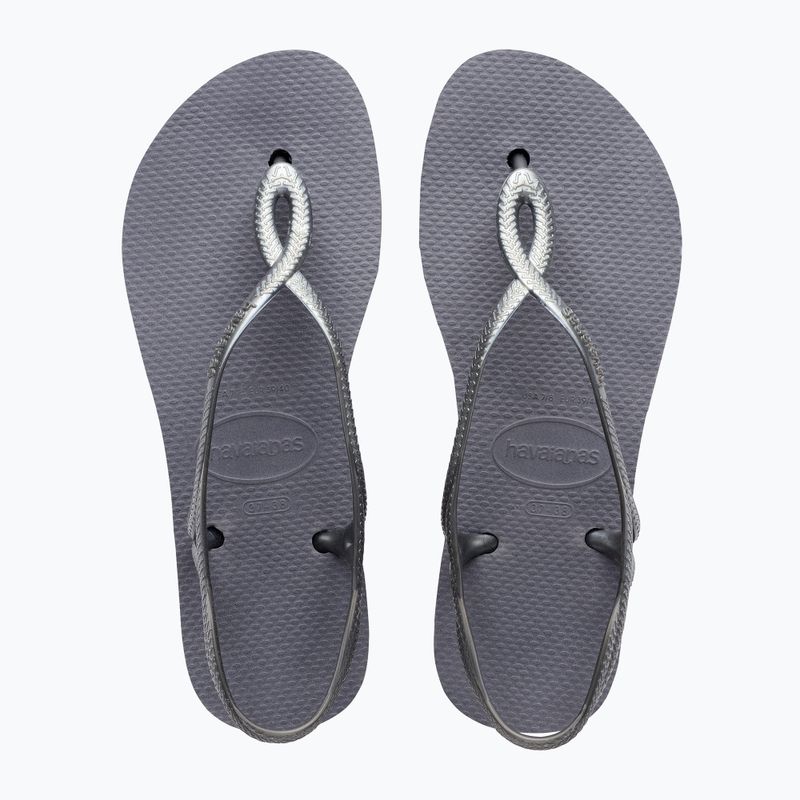 Sandali Havaianas Luna Flatform grigio acciaio da donna 10