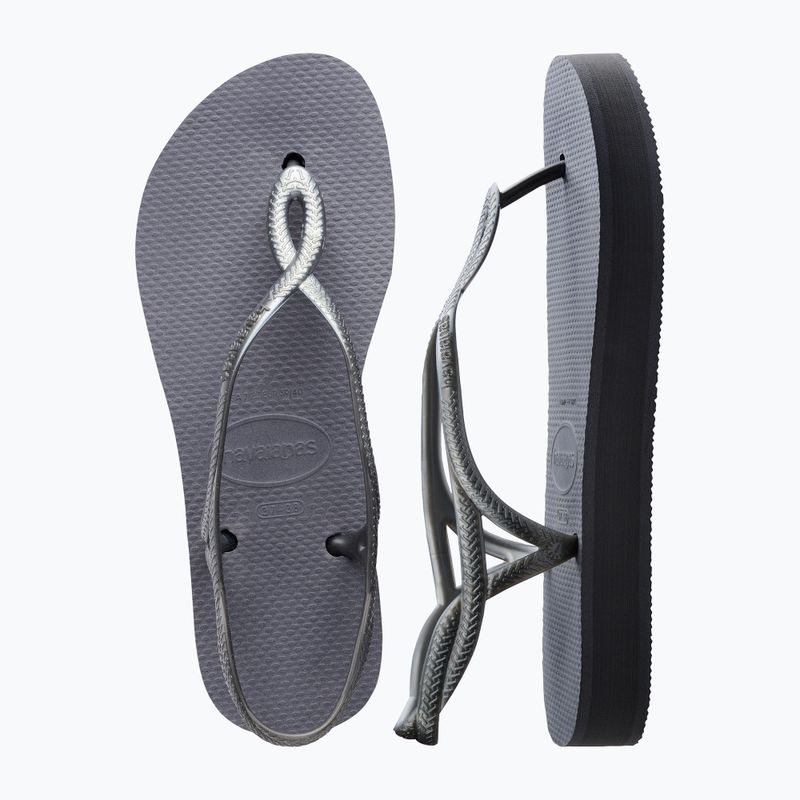 Sandali Havaianas Luna Flatform grigio acciaio da donna 11