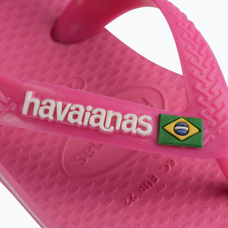 Sandali Havaianas Baby Brasil Logo II rosa flux / bianco 9