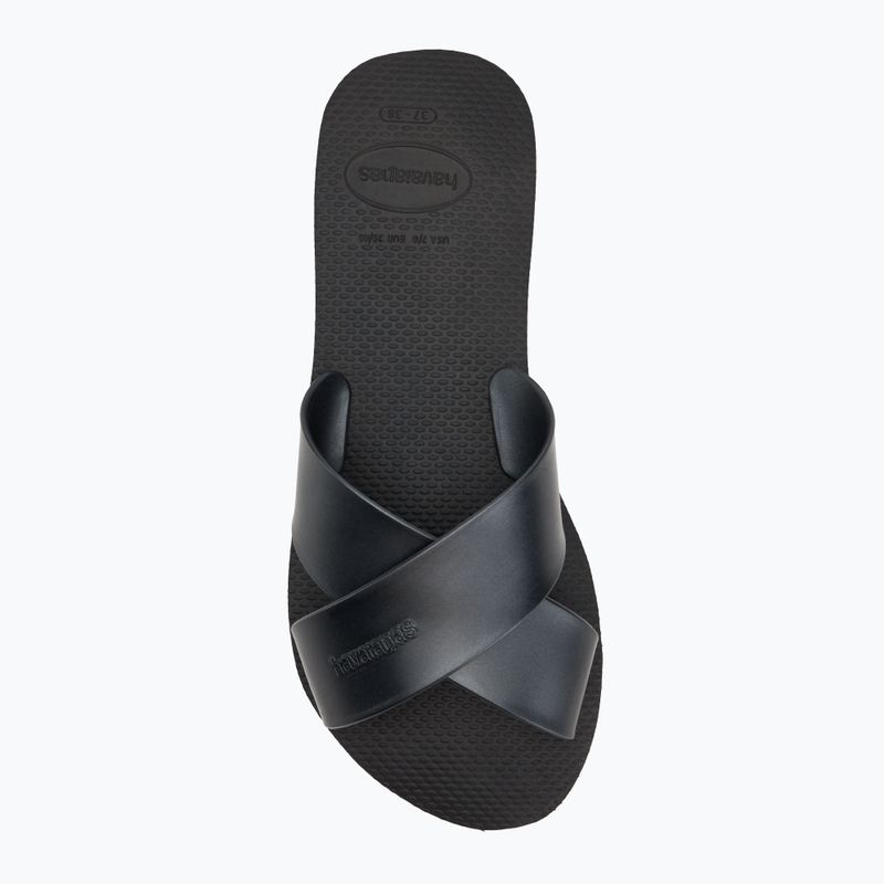 Infradito da donna Havaianas Aqua Metallic nero 5