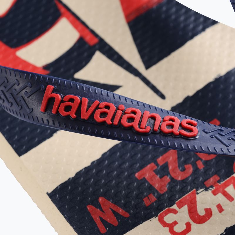 Havaianas Top Nautical infradito beige paglia / blu navy / rosso rubino 12