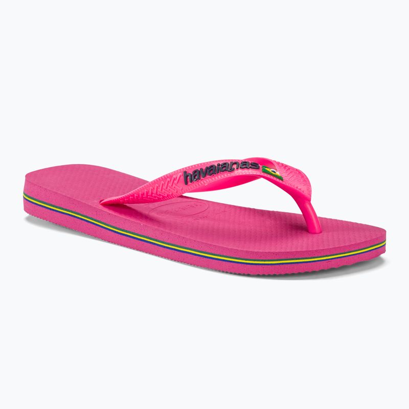 Havaianas Brasil Logo Neon infradito rosa flux / rosa flux