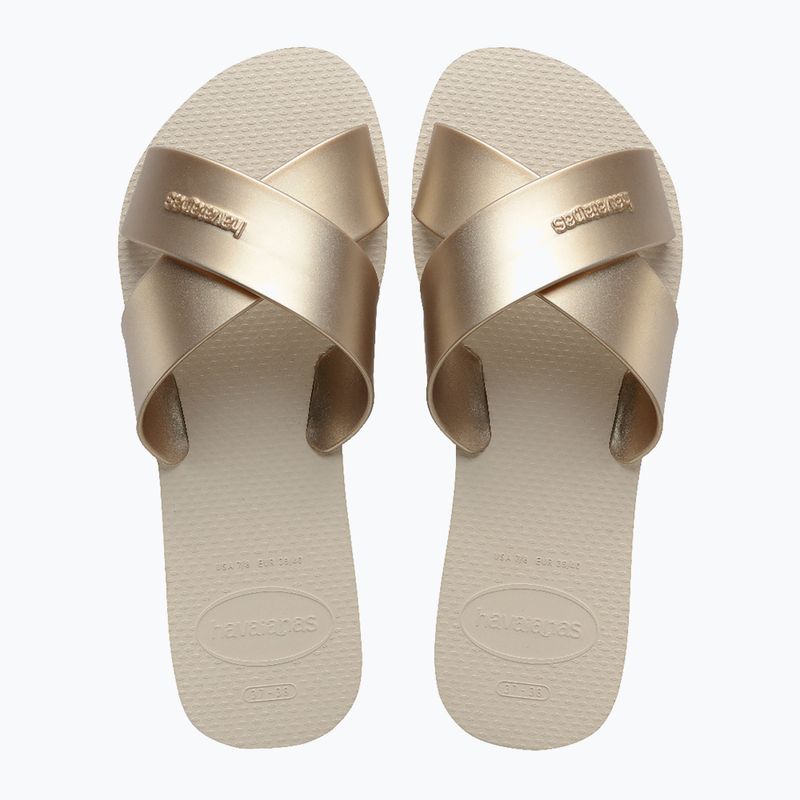 Infradito donna Havaianas Aqua Metallic beige 3
