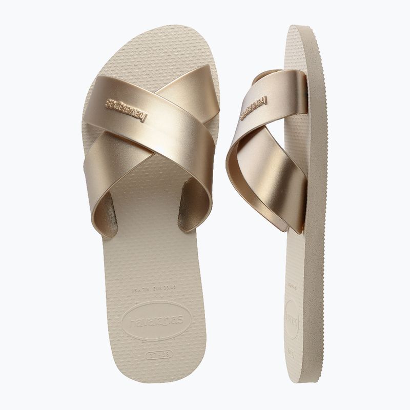 Infradito donna Havaianas Aqua Metallic beige 4