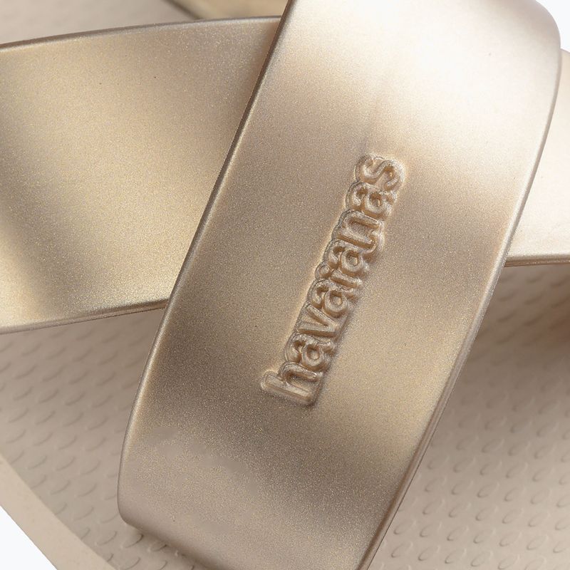 Infradito donna Havaianas Aqua Metallic beige 5