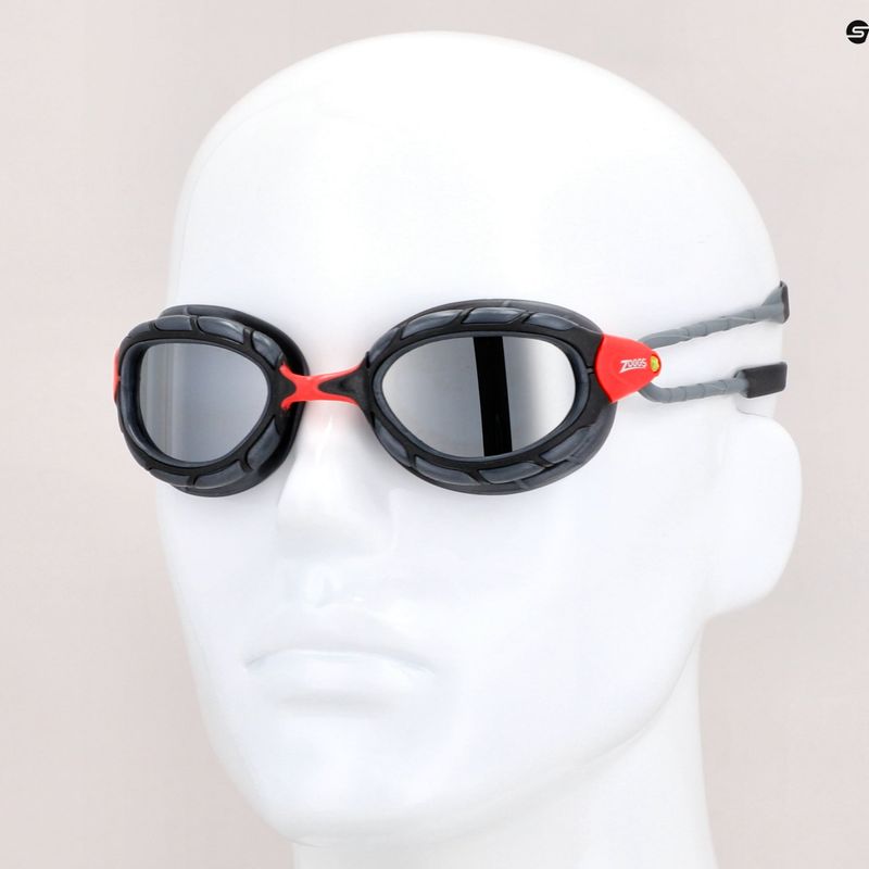 Occhialini da nuoto Zoggs Predator Titanium rosso/grigio/fumo specchiato 7