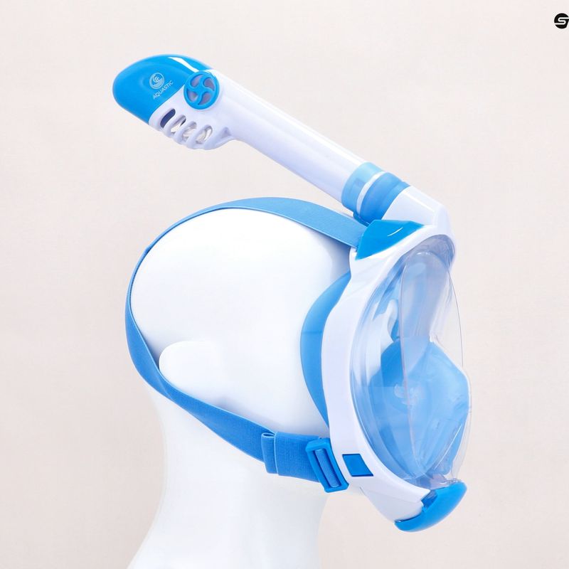 Maschera integrale per bambini per lo snorkeling AQUASTIC SMK-01N blu 12