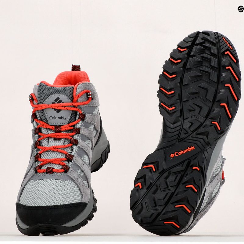 Stivali da trekking da donna Columbia Redmond III Mid Wp vapore/corallo rosso 19