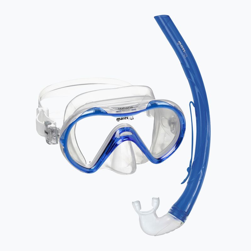 Mares Combo Seahorse blu reale/chiaro set snorkeling per bambini