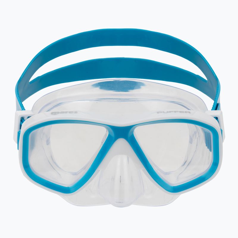 Maschera subacquea Mares Puffer aqua white/clear 2