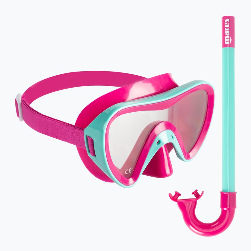 Mares Turtle, set da immersione per bambini di colore rosa