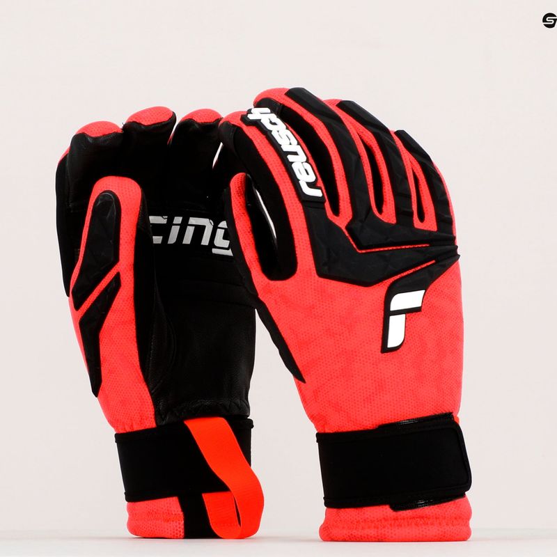 Guanto da sci Reusch World Cup Warrior Neo nero/rosso fluo 7