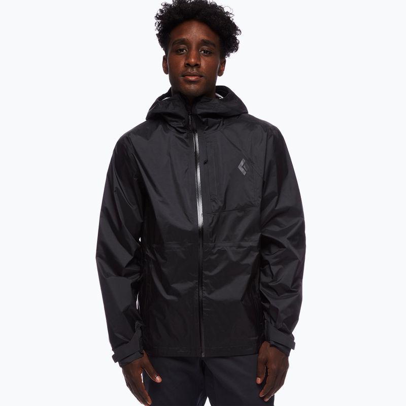 Giacca da pioggia da uomo Black Diamond Treeline nero