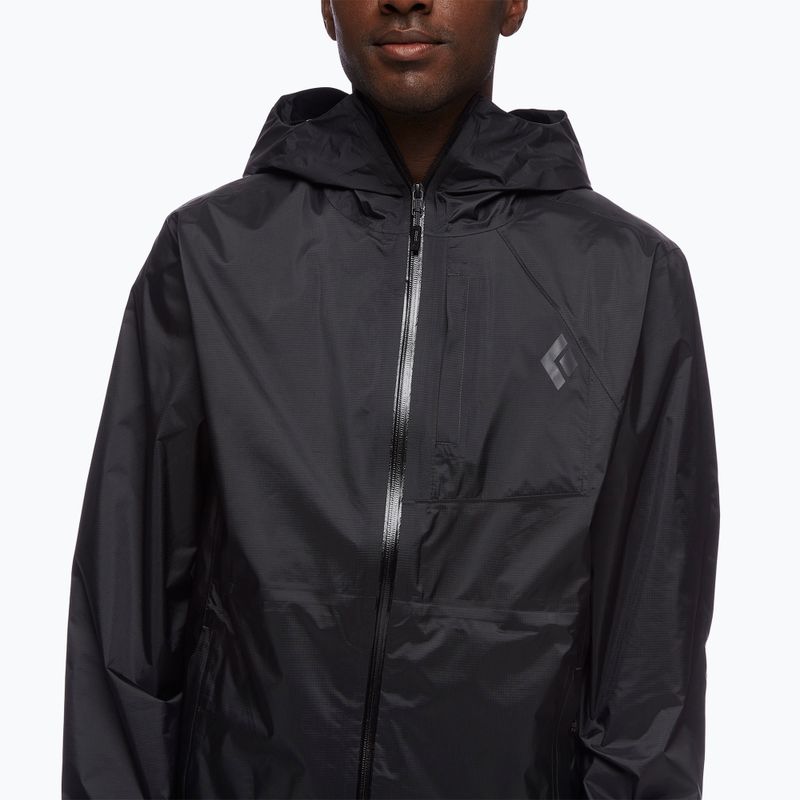 Giacca da pioggia da uomo Black Diamond Treeline nero 4