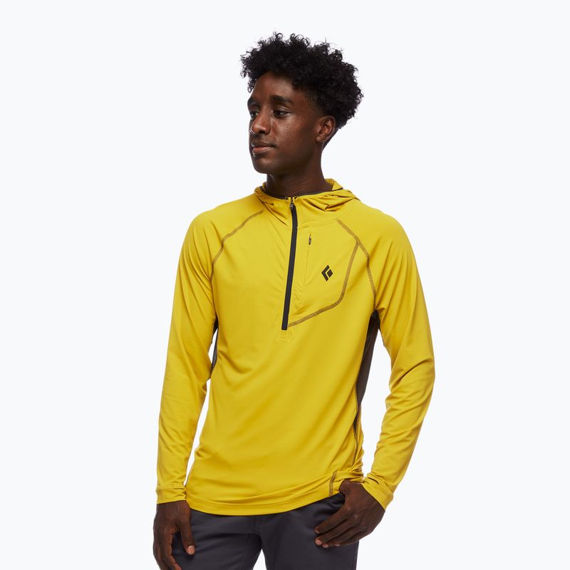 Felpa da trekking da uomo Black Diamond Alpenglow Pro Hoody sulphur 2
