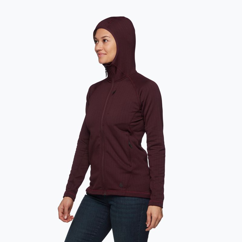 Felpa trekking donna Black Diamond Factor Hoody bordeaux 3