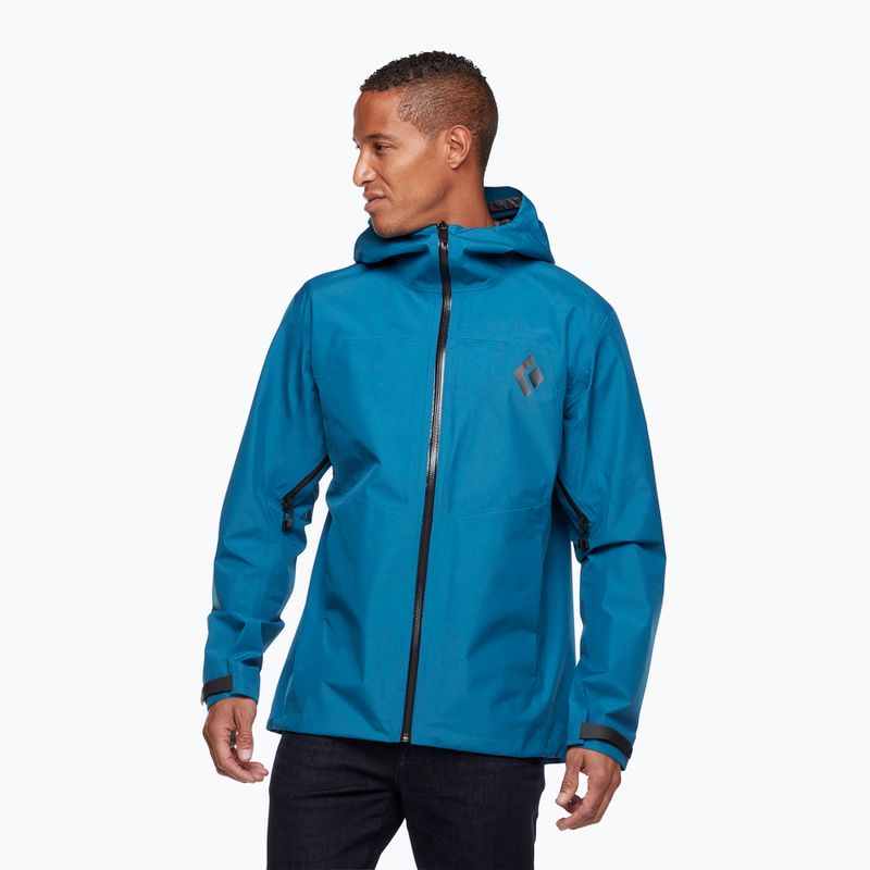 Black Diamond Liquid Point giacca da pioggia da uomo Kingfisher