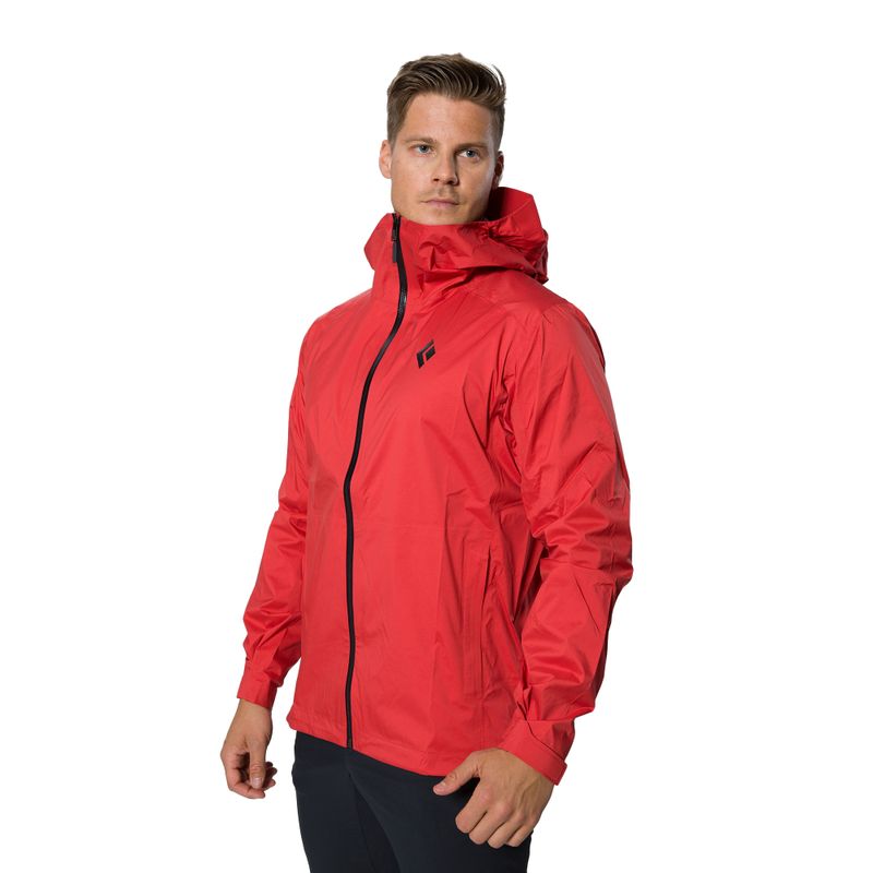 Giacca da pioggia Black Diamond Stormline Stretch da uomo carminio