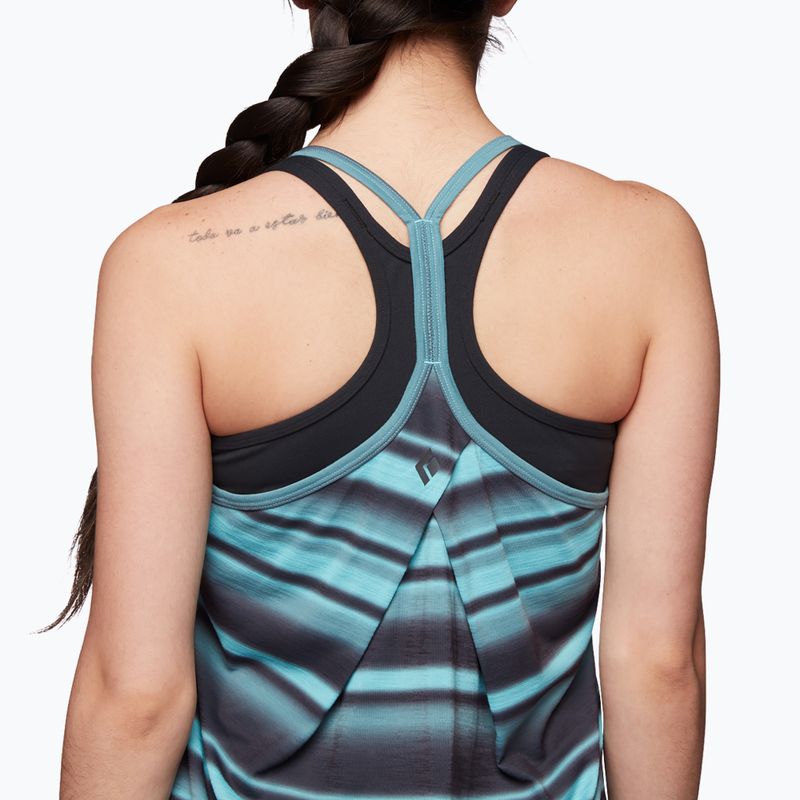 Maglietta da trekking da donna Black Diamond Integrale Tank a righe costiere blu 3