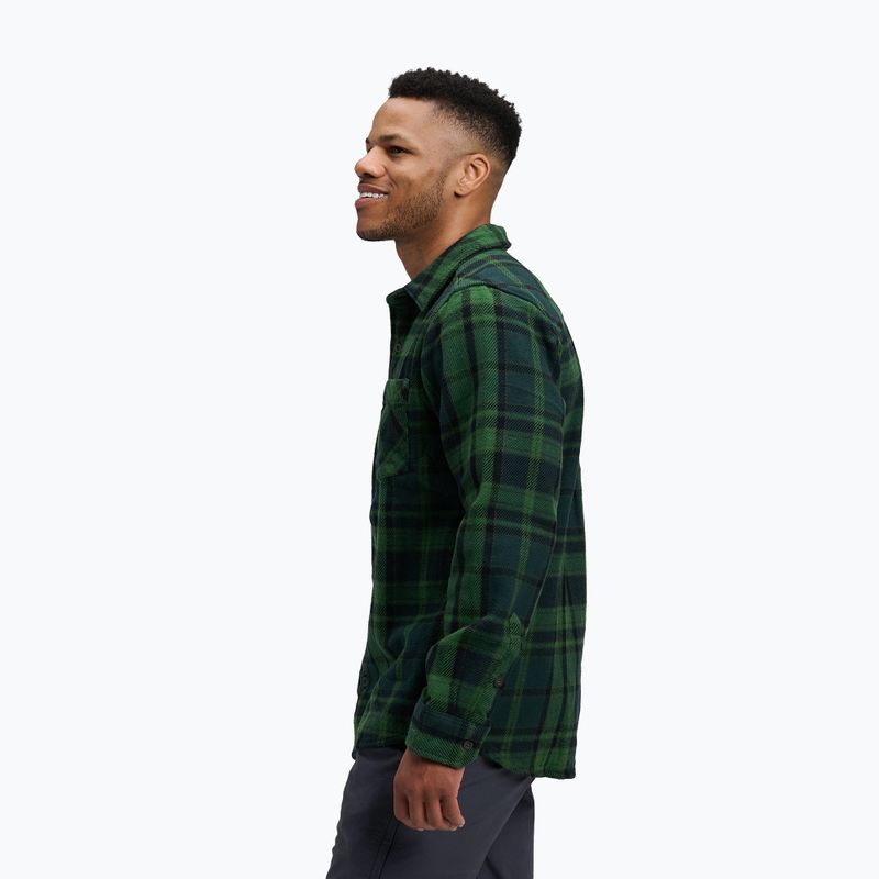 Camicia da trekking da uomo Black Diamond Project Heavy Flannel verde palma/antracite a quadri 3