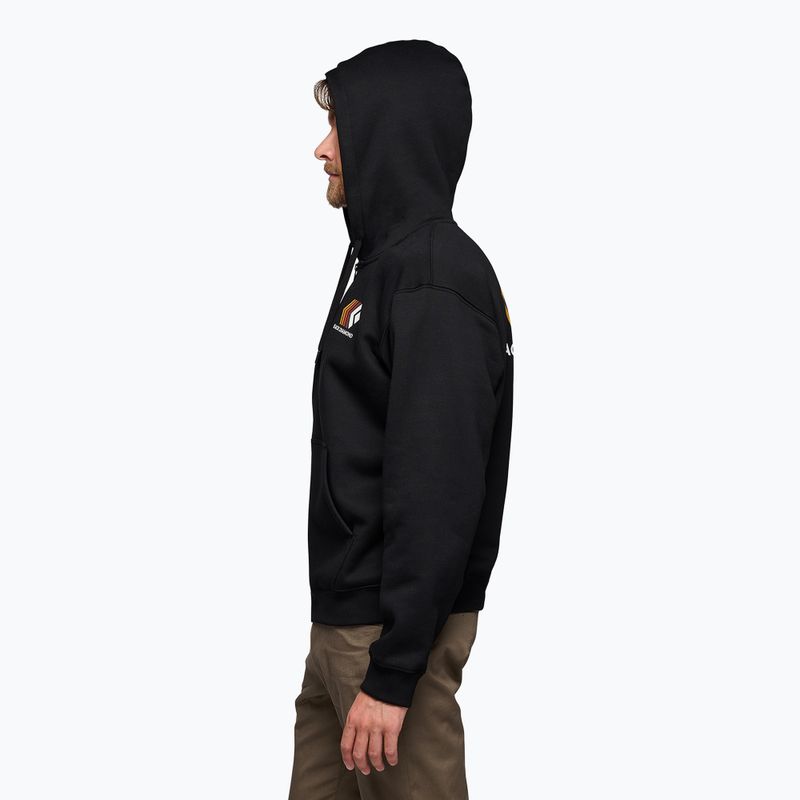Felpa con cappuccio da uomo Black Diamond Faded Full Zip nero 3