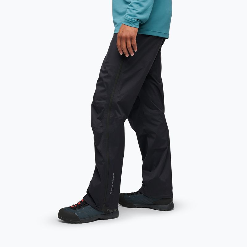 Pantaloni da pioggia da uomo Black Diamond Fineline Stretch FZ nero 3