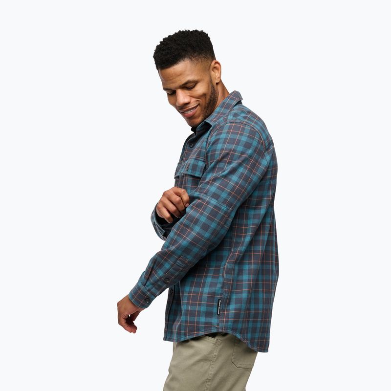 Camicia da trekking da uomo Black Diamond Project Twill antracite/marrone moro 3