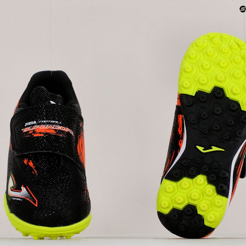 Scarpe da calcio Joma Super Copa TF da bambino nero/arancio 16