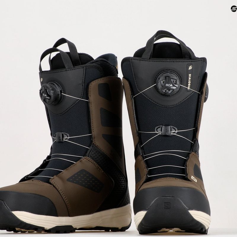 Scarponi da snowboard da uomo Salomon Dialoge Dual Boa marrone/nero/salvia 15