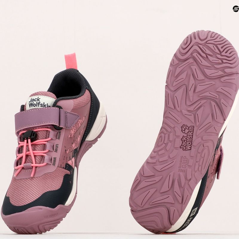 Scarponi da trekking Jack Wolfskin Vili Action Low color malva cenere per bambini 12