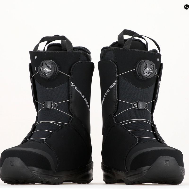 Scarponi da snowboard da donna Salomon Kiana Dual Boa nero/argento 17