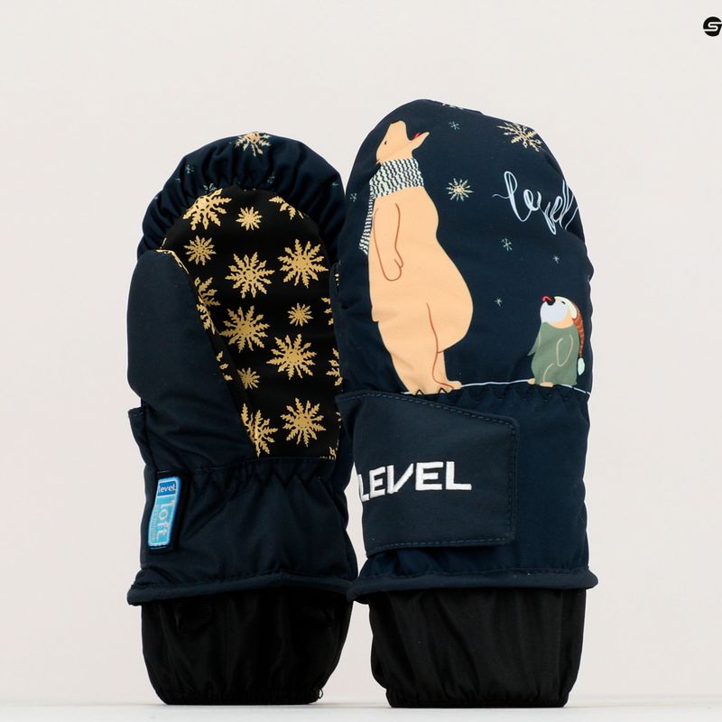 Guanti da snowboard per bambini Level Animal Mitt blu cielo 5