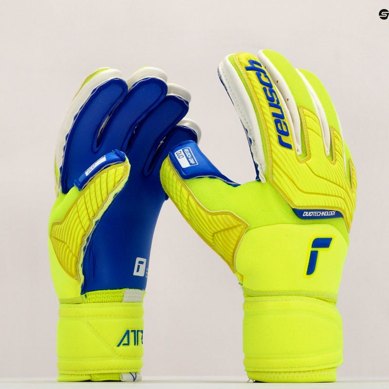 Guanti da portiere di sicurezza Reusch Attrakt Duo Ortho-Tec giallo/blu scuro 9