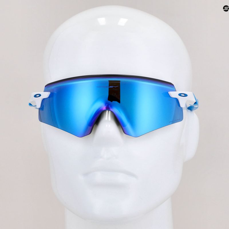 Occhiali da sole Oakley Encoder bianco lucido/prisma zaffiro 7