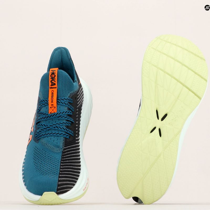 Scarpe da corsa da uomo HOKA Carbon X 3 blu corallo/nero 12