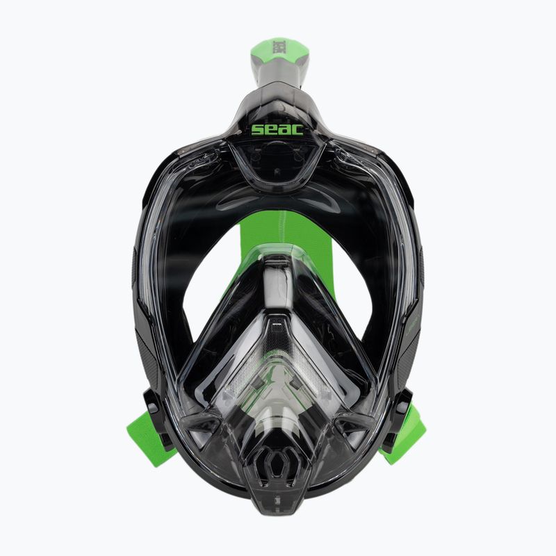 SEAC Libera nero/verde lime maschera integrale per lo snorkeling 2