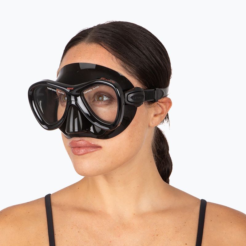 Maschera subacquea SEAC Cove black/red 7