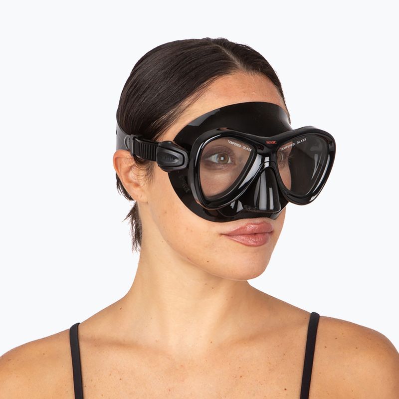 Maschera subacquea SEAC Cove black/red 8