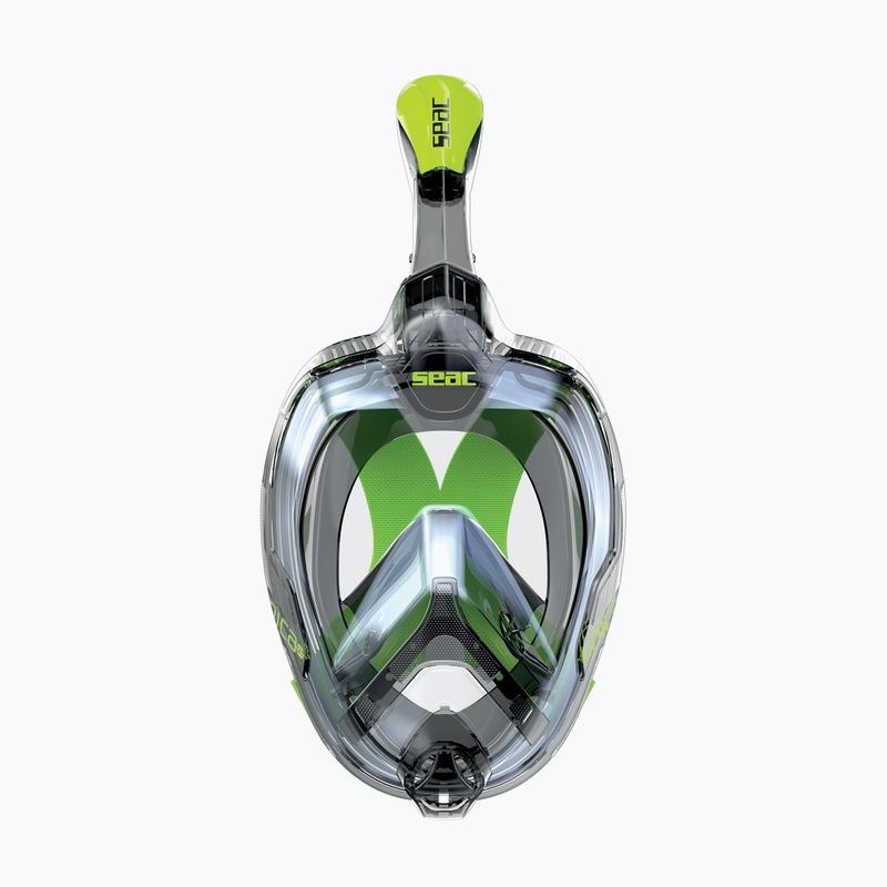 Maschera integrale SEAC Magica grigio chiaro/verde lime per lo snorkeling 2