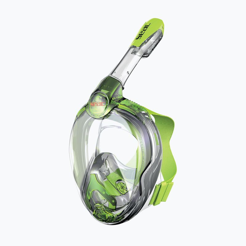 SEAC Magica, maschera integrale per bambini in silicone nero e lime, per lo snorkeling