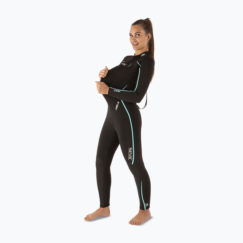 Muta subacquea da donna SEAC Feel-S 3 mm black/light blue 4