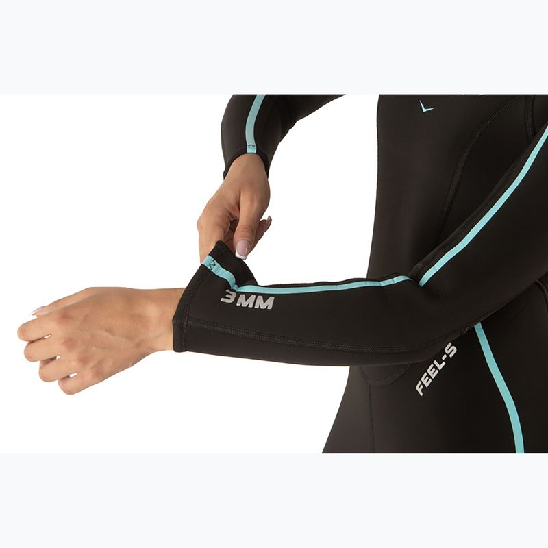 Muta subacquea da donna SEAC Feel-S 3 mm black/light blue 8