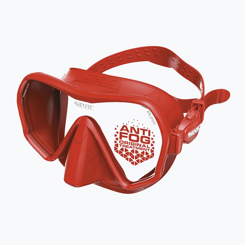 Maschera subacquea SEAC Pura Antifog red 2