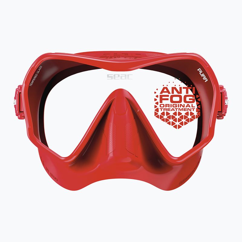 Maschera subacquea SEAC Pura Antifog red 4