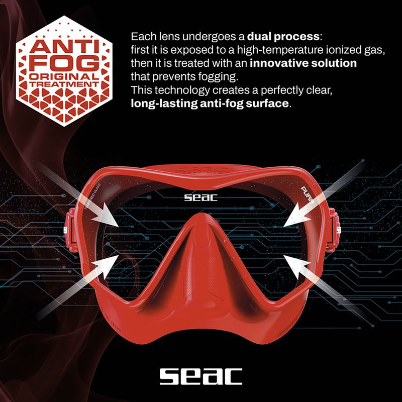 Maschera subacquea SEAC Pura Antifog red 7